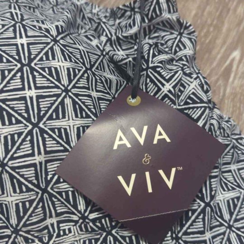 Ava Viv Tankini Plus Lattice Black White Swim 26W new - Picture 4 of 5